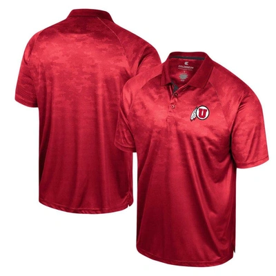 Colosseum Men's  Red Utah Utes Honeycomb Raglan Polo Shirt
