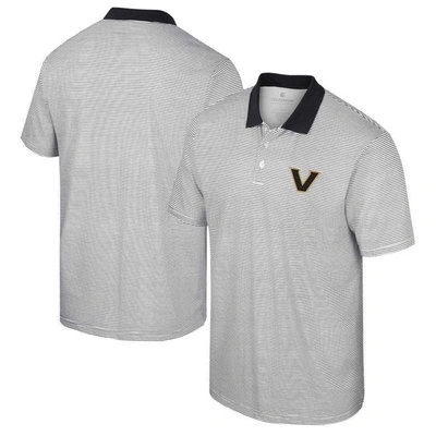 Colosseum Men's  White Vanderbilt Commodores Print Stripe Polo Shirt