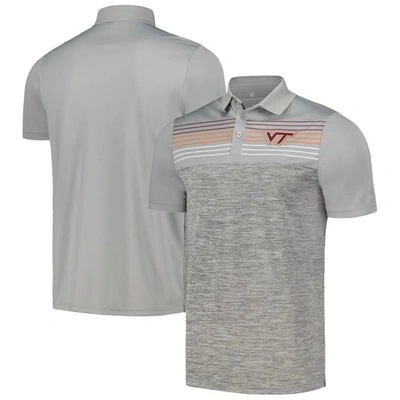 Colosseum Men's  Gray Virginia Tech Hokies Cybernetic Polo Shirt