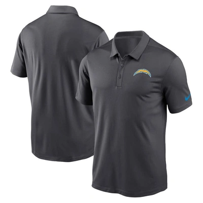 Nike Men's  Anthracite Los Angeles Chargers Franchise Team Logo Performance Polo Shirt