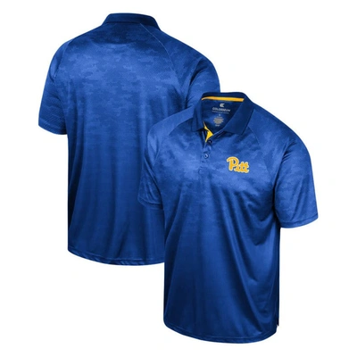 Colosseum Men's  Royal Pitt Panthers Honeycomb Raglan Polo Shirt