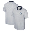 Colosseum Men's  White Georgetown Hoyas Print Stripe Polo Shirt In White