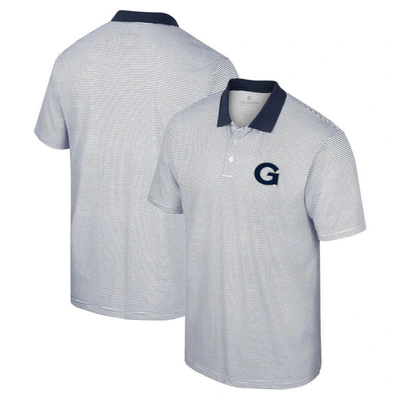 Colosseum Men's  White Georgetown Hoyas Print Stripe Polo Shirt