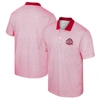 COLOSSEUM COLOSSEUM WHITE/SCARLET OHIO STATE BUCKEYES PRINT STRIPE POLO