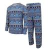 Concepts Sport Men's  Navy Milwaukee Brewers Knit Ugly Sweater Long Sleeve Top And Pants Set In Navy