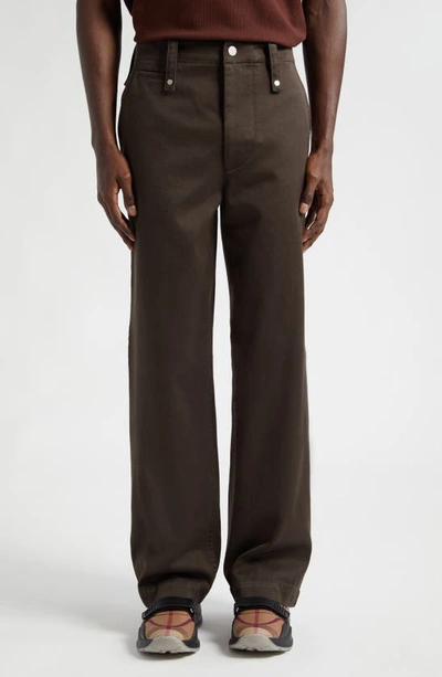 Burberry Gerade Hose Aus Baumwoll-twill In Brown