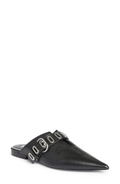 Rag & Bone Victory Leather Buckle Mules In Black