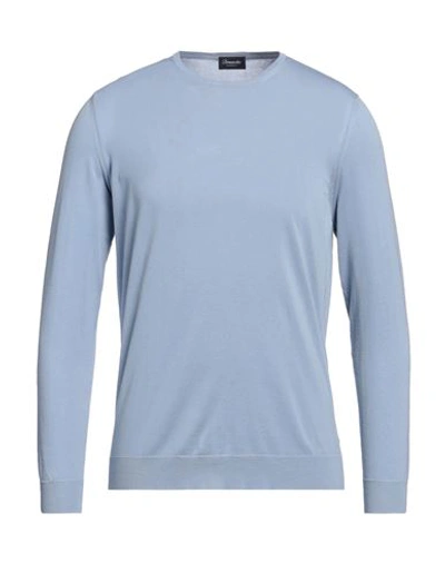 Drumohr Man Sweater Light Blue Size 42 Cotton