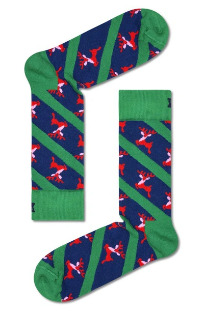 Happy Socks - Reindeer Socks P000264 In Navy