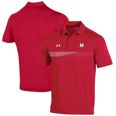 UNDER ARMOUR UNDER ARMOUR RED MARYLAND TERRAPINS TEE TO GREEN STRIPE POLO