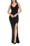 DRESS THE POPULATION JORDAN SHIMMER KNIT GOWN