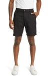 Mavi Jeans Noah Stretch Twill Flat Front Shorts In Black Luxe Twill