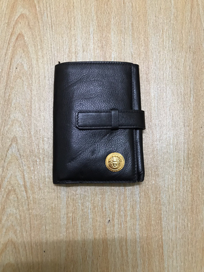 Pre-owned Gianni Versace X Vintage Gianni Versace Leather Wallet / Gianni Versace Purse In Black