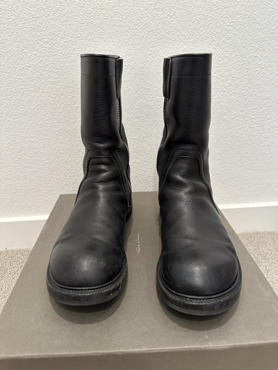 Pre-owned Rick Owens Mainline Creeper Side Zip Leather Boots 43 In 