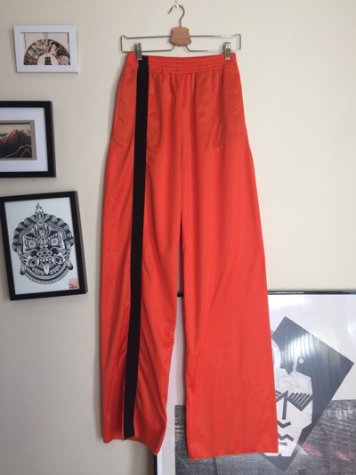 Pre-owned Angelos Frentzos "reversible Destiny" Ss17 Band Trackpants In Hot Orange