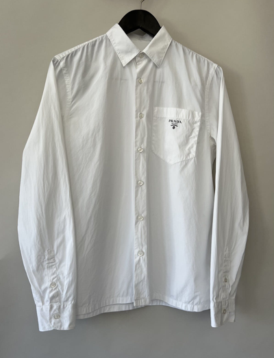 Pre-owned Prada Logo Shirt In White