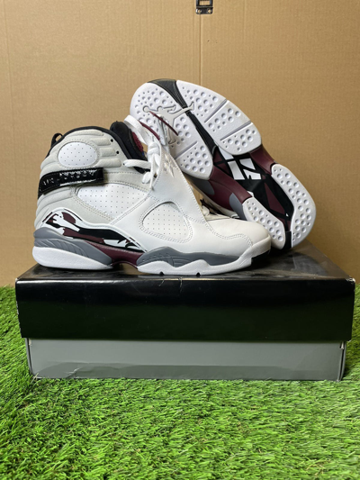 Pre-owned Jordan Brand 8 Burgundy Size 9 New Shoes In White