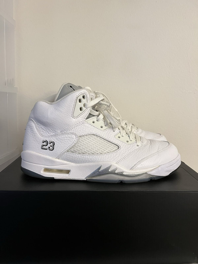 Pre-owned Jordan Brand Air Jordan 5 Retro 2015 Metallic White Size 10.5 Shoes