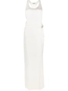 Fendi Sleeveless Silk Satin Jumpsuit In White