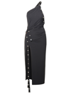 ATTICO THE ATTICO WOMAN THE ATTICO BLACK ACETATE BLEND MIDI DRESS