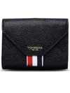 Thom Browne Black Grained Leather Purse In Black