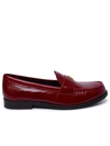 TORY BURCH TORY BURCH 'PERRY' RED SHINY RUFFLED LEATHER LOAFERS
