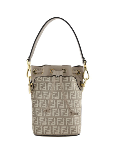 Fendi Mini Mon Tresor Rafia Ciniglia In Beige