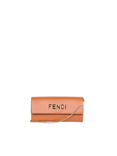 Fendi Logo In Brown
