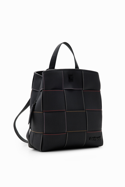Desigual S Woven Stitching Backpack In Black