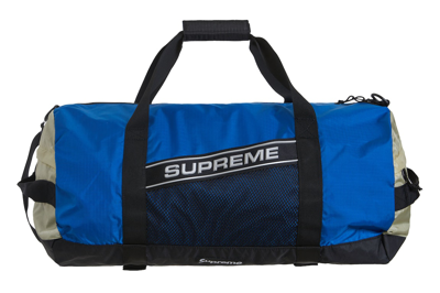 Pre-owned Supreme Logo Duffle Bag Blue