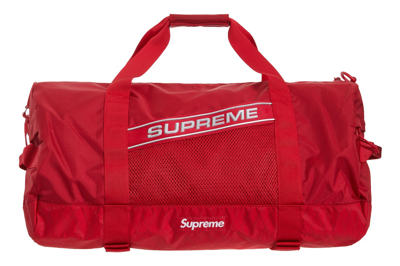 Pre-owned Supreme Logo Duffle Bag Red
