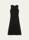 Theory Sleeveless Fit-and-flare Dress In Admiral Crepe In Black