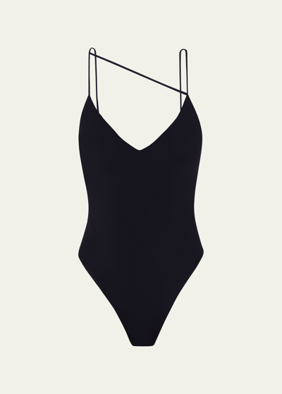 Vix Solid Nara Brazilian One-piece Swimsuit In Black