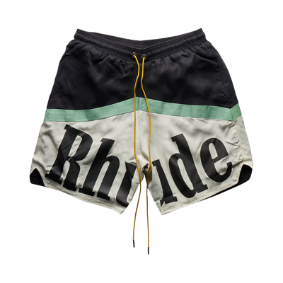 Pre-owned Rhude Awakeing Short 'black/green/creme'