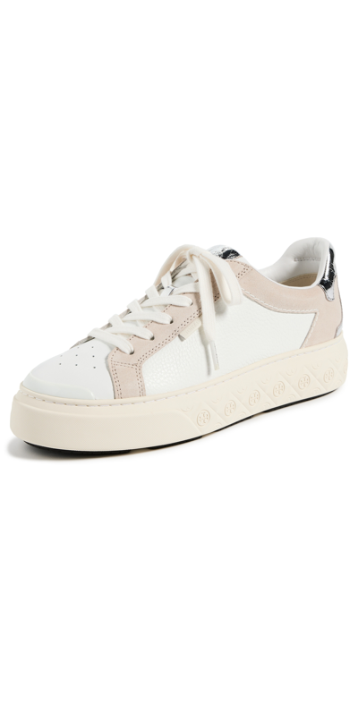 Tory Burch Ladybug Sneakers In White/light Grey/silver