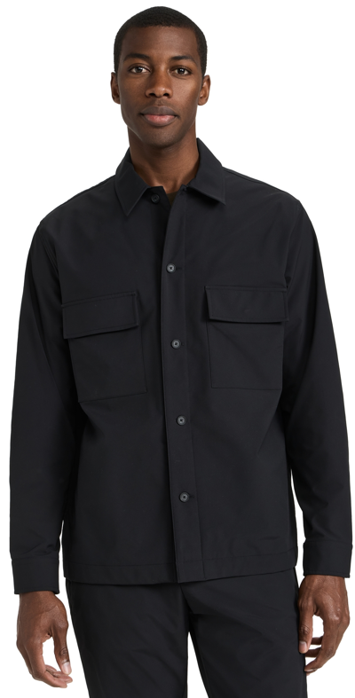 Vince Tech Dobby Shirt Jacket In Black