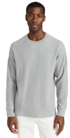 Rails Wade Waffle Thermal Long Sleeve Tee Heather Grey In Heather Grey