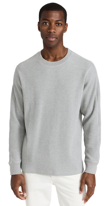 RAILS WADE WAFFLE THERMAL LONG SLEEVE TEE HEATHER GREY
