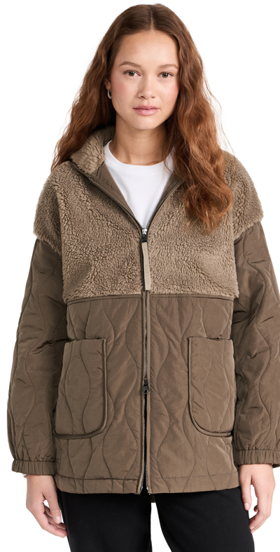 Varley Derry Quilted Sherpa Jacket In Multi
