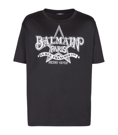 Balmain Logo-print Cotton T-shirt In Black