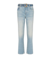 BALMAIN BELTED STRAIGHT JEANS