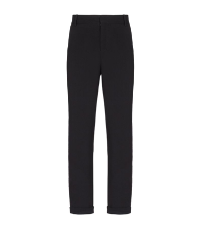 Balmain Crystal-embellished Straight Trousers In Black