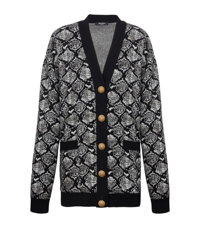 BALMAIN OVERSIZED JACQUARD CARDIGAN