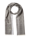 Gucci Logo Small Jacquard Wool & Silk-blend Scarf In Black