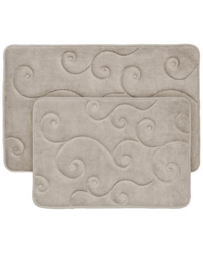 Lavish Home 2p Memory Foam Bath Mat Set In Taupe