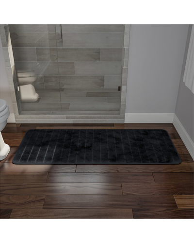 Lavish Home Memory Foam Long Bath Mat In Black