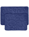 Lavish Home 2p Memory Foam Bath Mat Set In Navy