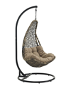 Modway Abate Outdoor Patio Swing Chair With Stand In Black/mocha