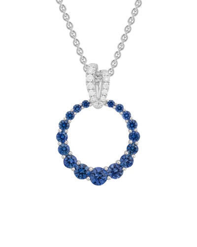 Diamond Select Cuts 14k 0.72 Ct. Tw. Diamond & Blue Sapphire Necklace
