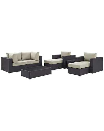 Modway Convene 8-piece Outdoor Patio Sectional Set In Brown